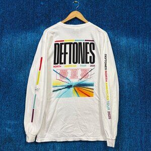 Deftones North American Tour 2025 Rock White Long Sleeve T-shirt Size Large
